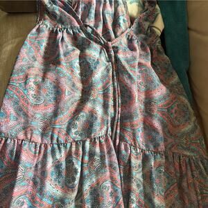 Paani Paisley Tiered Tunic Racerback Dress Large
